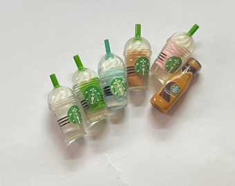 Vaso Frappuccino en miniatura de Starbucks, bebidas en miniatura, café helado, mini bebidas, miniatura de Starbucks