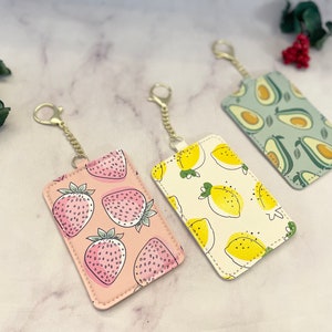 Porte-cartes, porte-clés Porte-cartes, porte-cartes à motifs, portefeuille élégant, accessoires tendance, accessoires, avocat, citrons