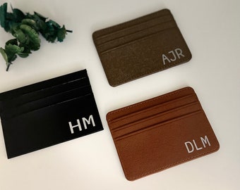 Schmaler Kartenhalter, Vatertagsgeschenk, minimalistische Geldbörse, personalisierter Kartenhalter, personalisierte Geldbörse, Herrengeldbörse,