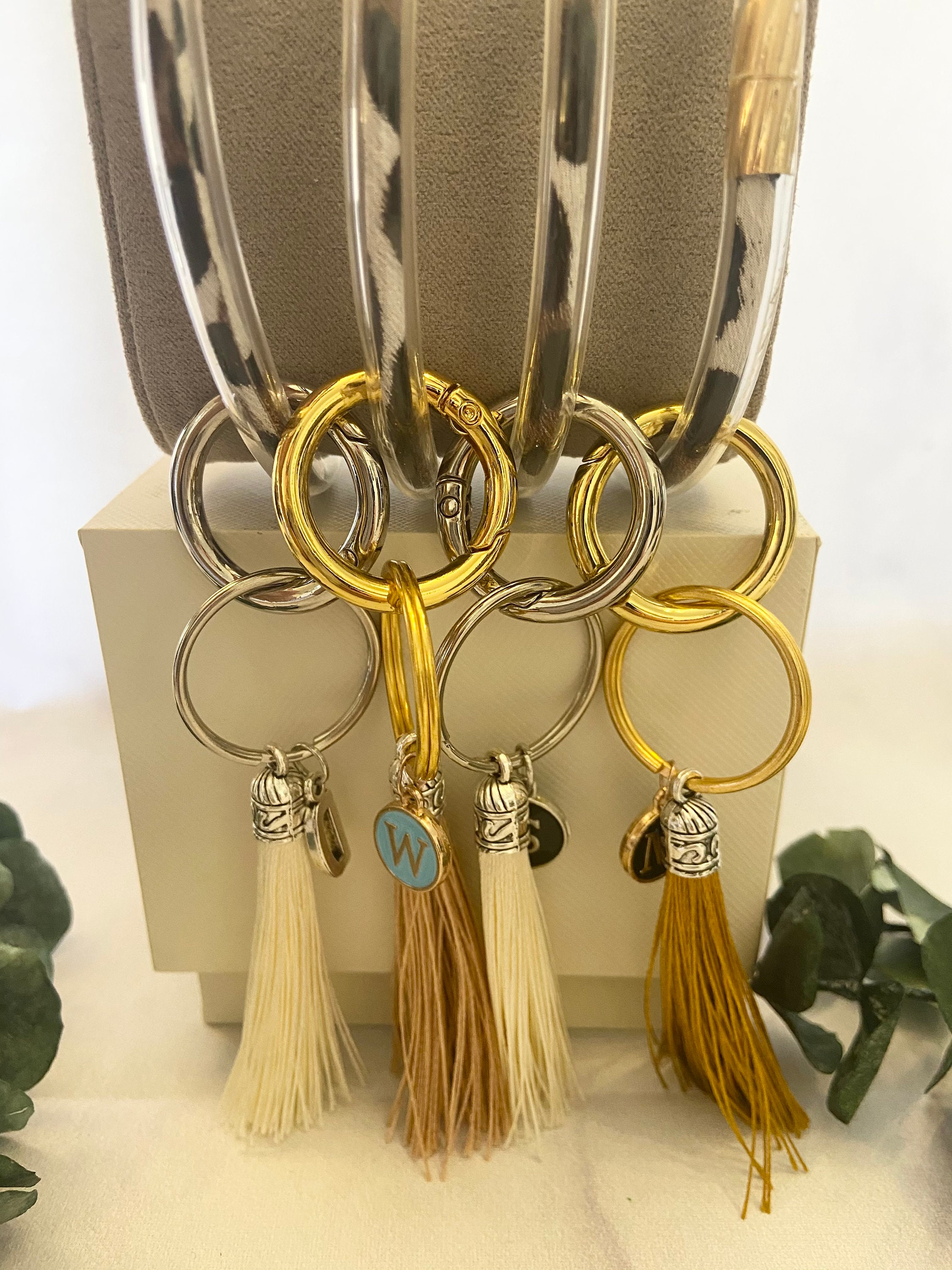 Jelly Bangle Keychain keychain tassels leopard print Etsy