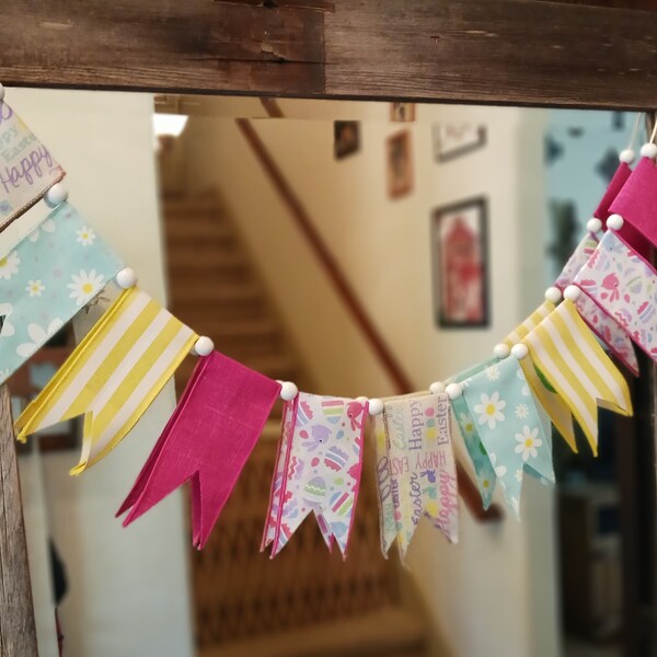 Pennant, Easter Pennant, Banner, Spring garland, Easter garland, Easter banner, Easter, Garland, ribbon banner, ribbon pennant.