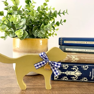 Customizable Rustic Wooden Golden Retriever Tabletop Decor & Tiered Tray Decor / Dog Sign / Puppy Figurine / Pet Memorial