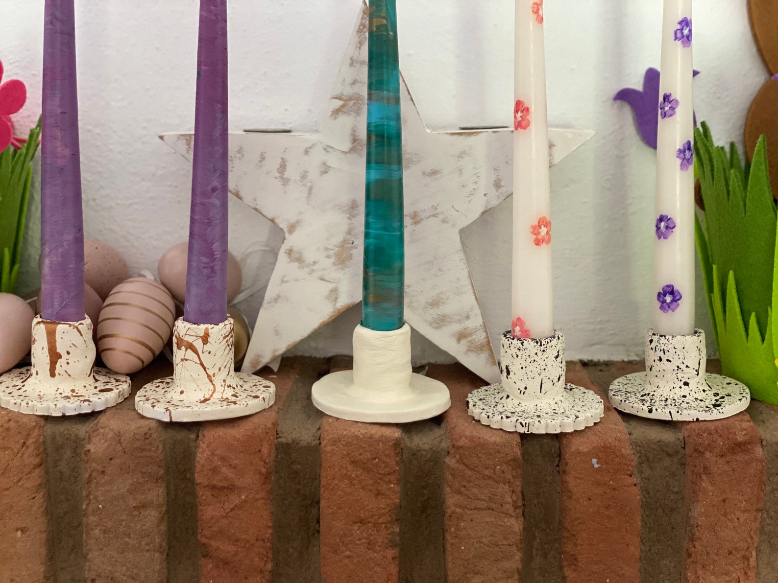Handmade Clay Candle Stick Holder Etsy