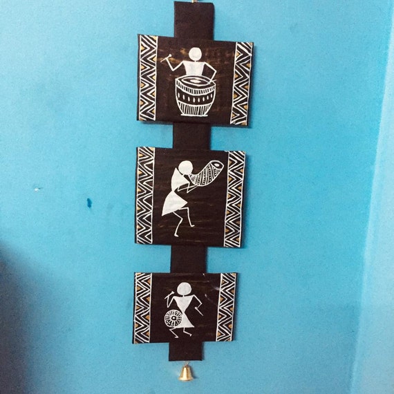 Hand Made Wall Hanging Warli Art Black and white. Etsy