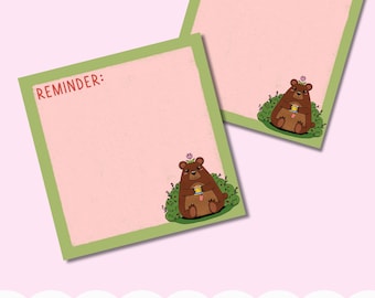 Bloc de notas Beary Reminders ¡Solo archivo digital!