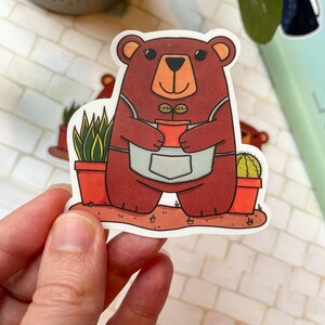 Garden Mama Bear Sticker| Planner Sticker|Laptop Decal|Waterproof Sticker
