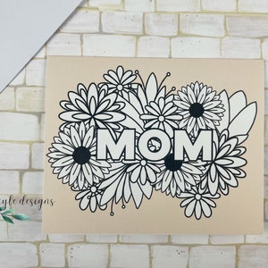 carte colorée pour la fête des mères de style bouquet | Carte florale pour maman| Carte de voeux vierge à l'intérieur