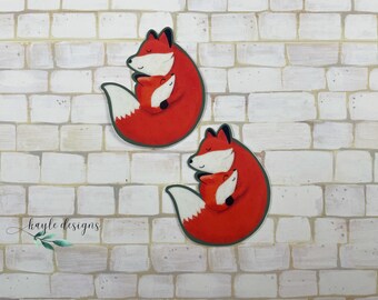 Fox Mom and Kit Sticker| Planner Sticker|Laptop Decal|Waterproof Sticker