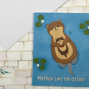 Fête des mères comme aucune loutre carte de vœux | carte loutre de maman | Carte de jeu de mots | Carte de voeux vierge à l'intérieur