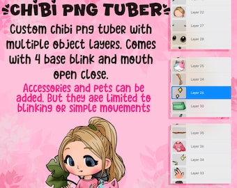 Custom Chibi PNG Tuber- Multi Layer Pieces