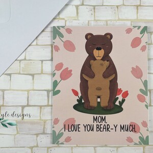 Je t'aime carte pour la fête des mères renard | Carte renard kit maman | Carte de voeux vierge à l'intérieur