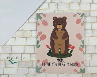 I love You Fox Mothers Day Card | Mom Kit Fox Card | Blank Inside Greeting Card