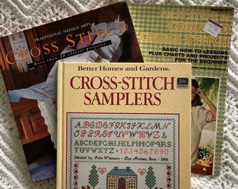 VINTAGE Cross Stitch Books – Lot of 3 – Mixed Lot (Grp 111)