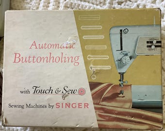 Boutonnière automatique vintage Singer avec machines à coudre zigzag Touch & Sew (réf. 161829)