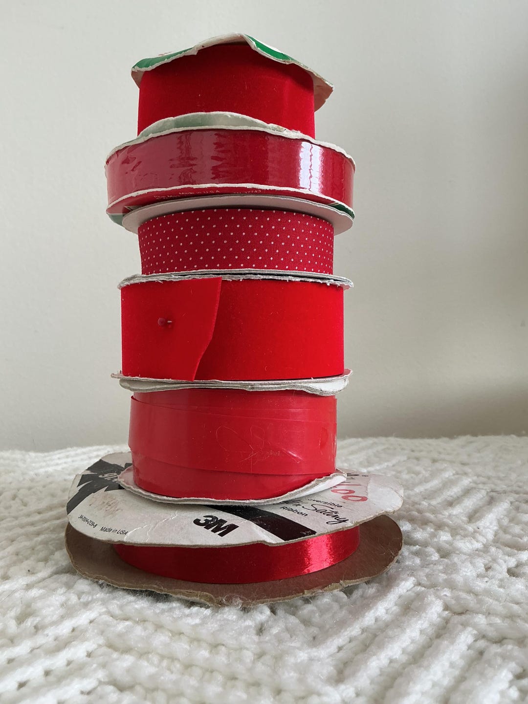 Recraft Ribbon Design Lot of Vintage Red Craft and Gift Wrap Ribbon - Etsy