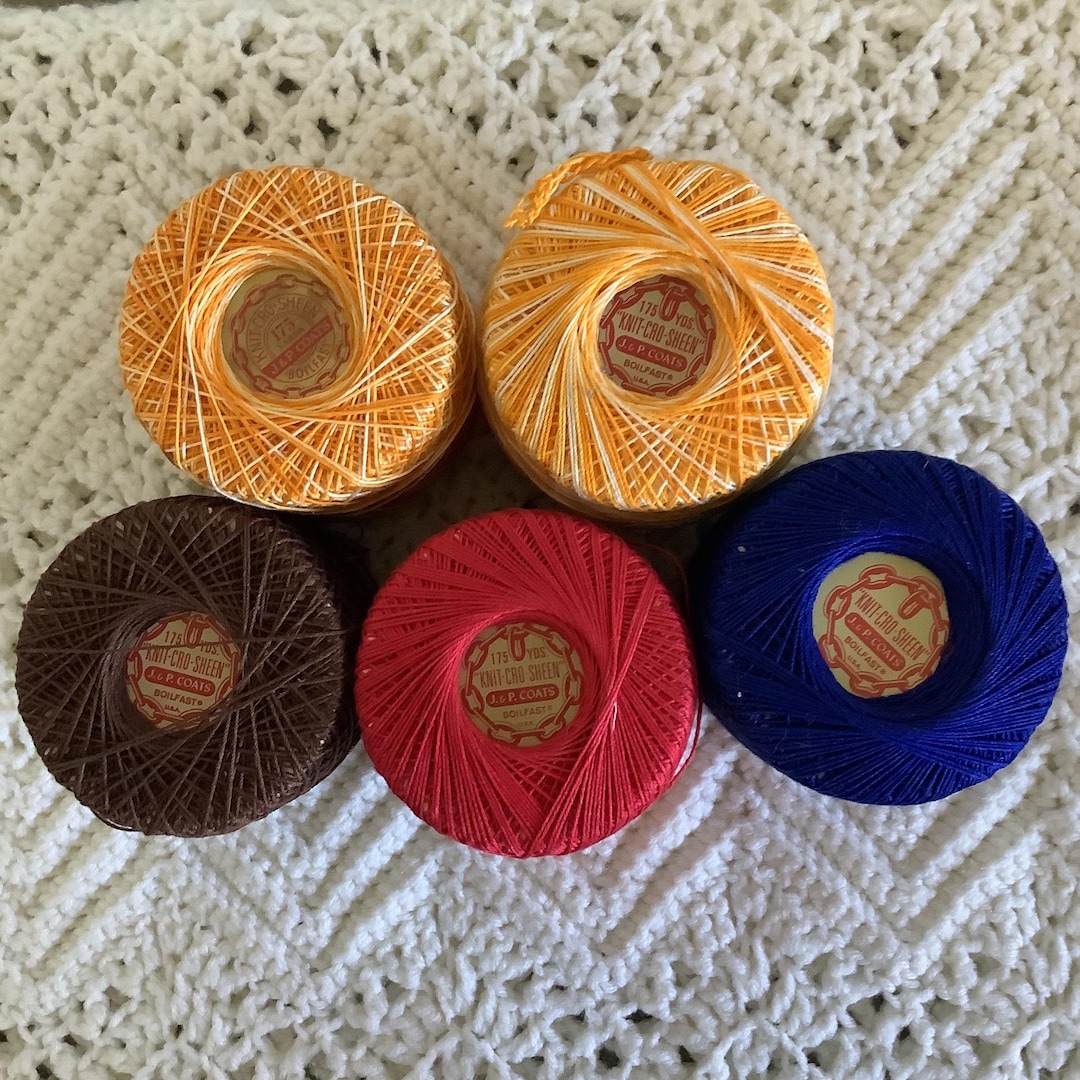 Vintage Knit-cro-sheen Crochet Thread - Variety Lot of 5 Spools - Etsy
