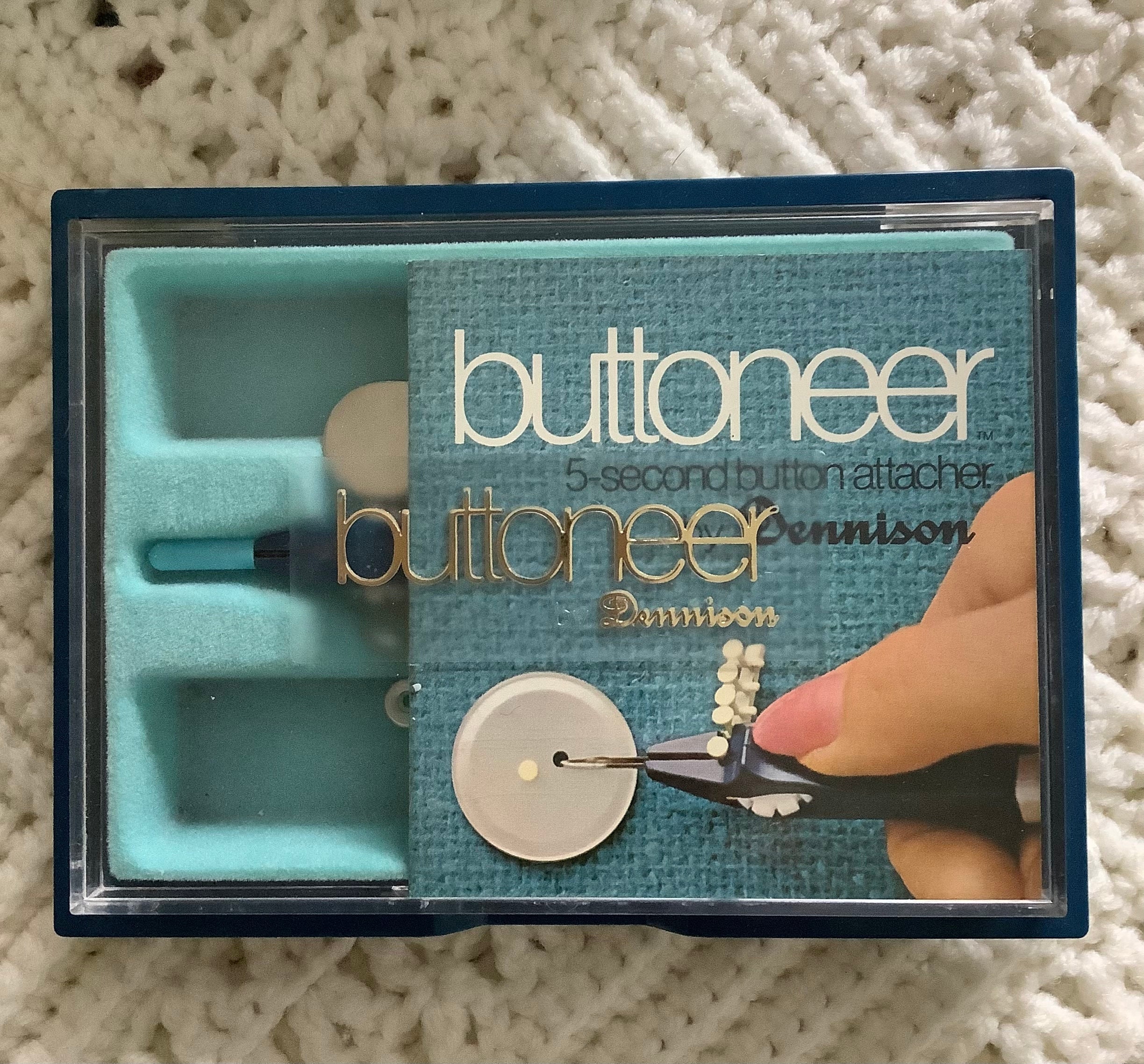 Vintage 1960s Dennison Ronco Buttoneer - 5 Second Button Attacher As Seen  On TV