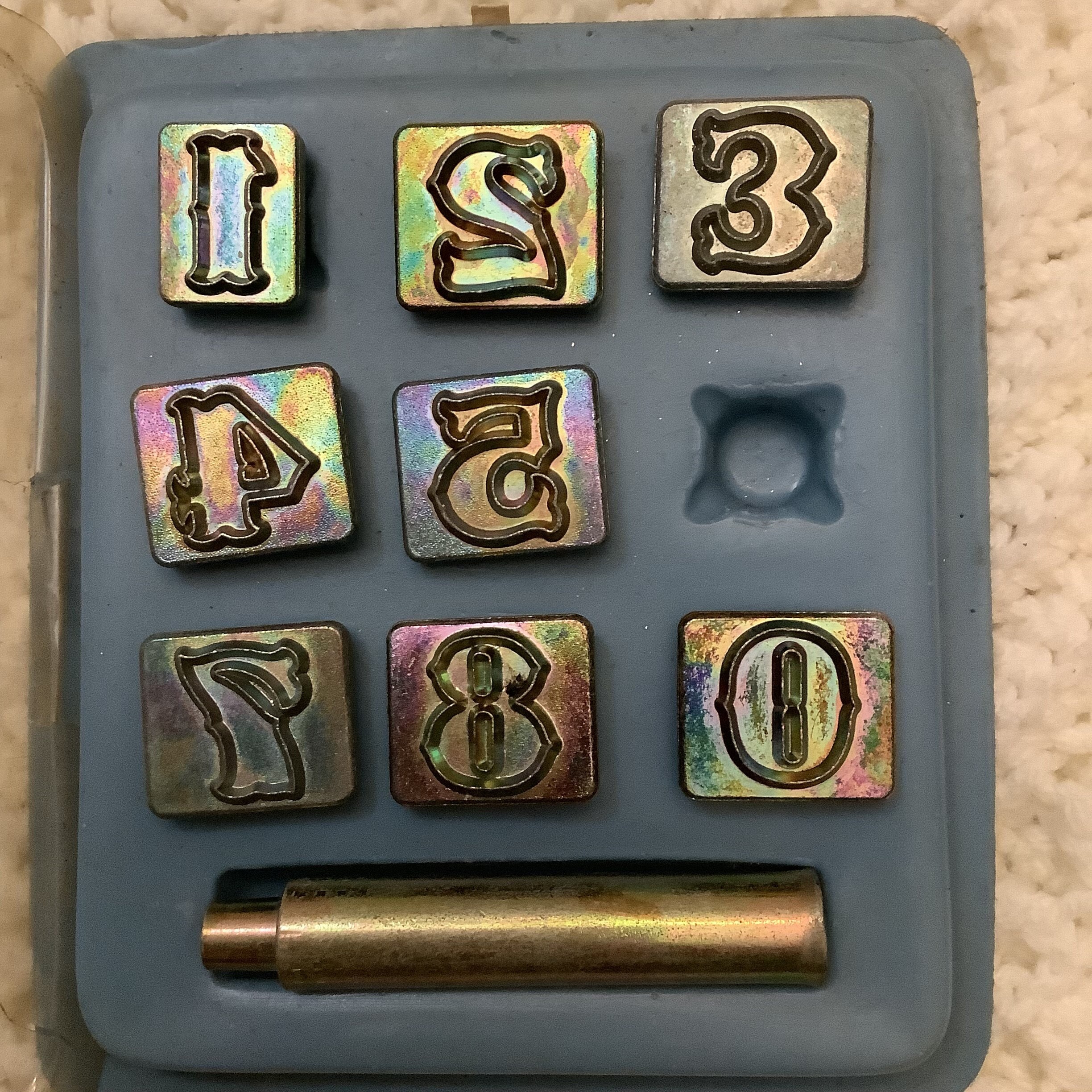 Craftool Co. Number Set 3/4 Western Style Numbers Vintage Leather