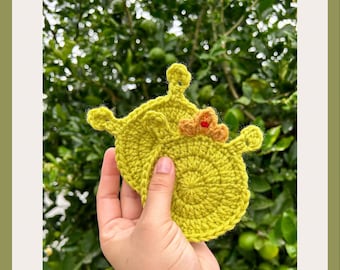 Crochet Shrek Coasters Pattern