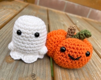 Crochet Ghost And Pumpkin Duo / Crochet Halloween Plushies / Crochet Plushies
