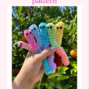 Patrón de gusano de gomita a crochet / Gusano de gomita a crochet / Gusano de gomita