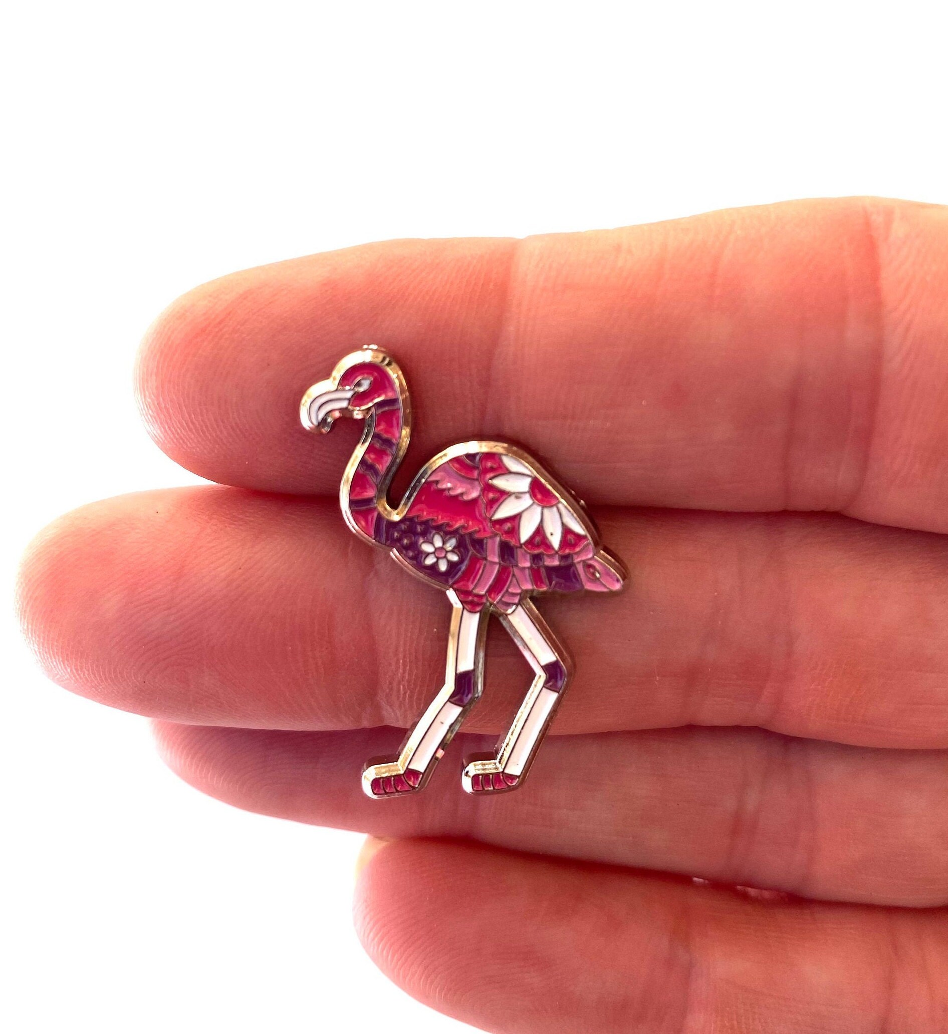 Flamingo pin enamel pin fancy flamingo pink flamingo pin Etsy