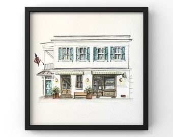 Harken Cafe & Bakery, Queen Street, Charleston, SC  Giclee Print of an Original Watercolor Portrait