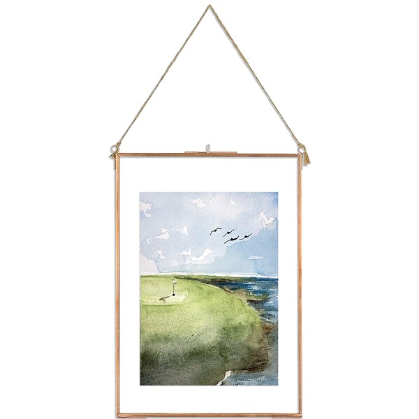 Golf on the Bay, Giclee Print of an Original Golf Course Watercolor Painting