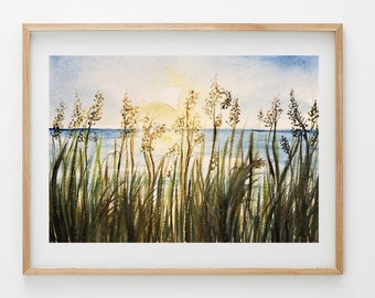 Sunset on Sullivan's Island Giclee Print of an Original Watercolor