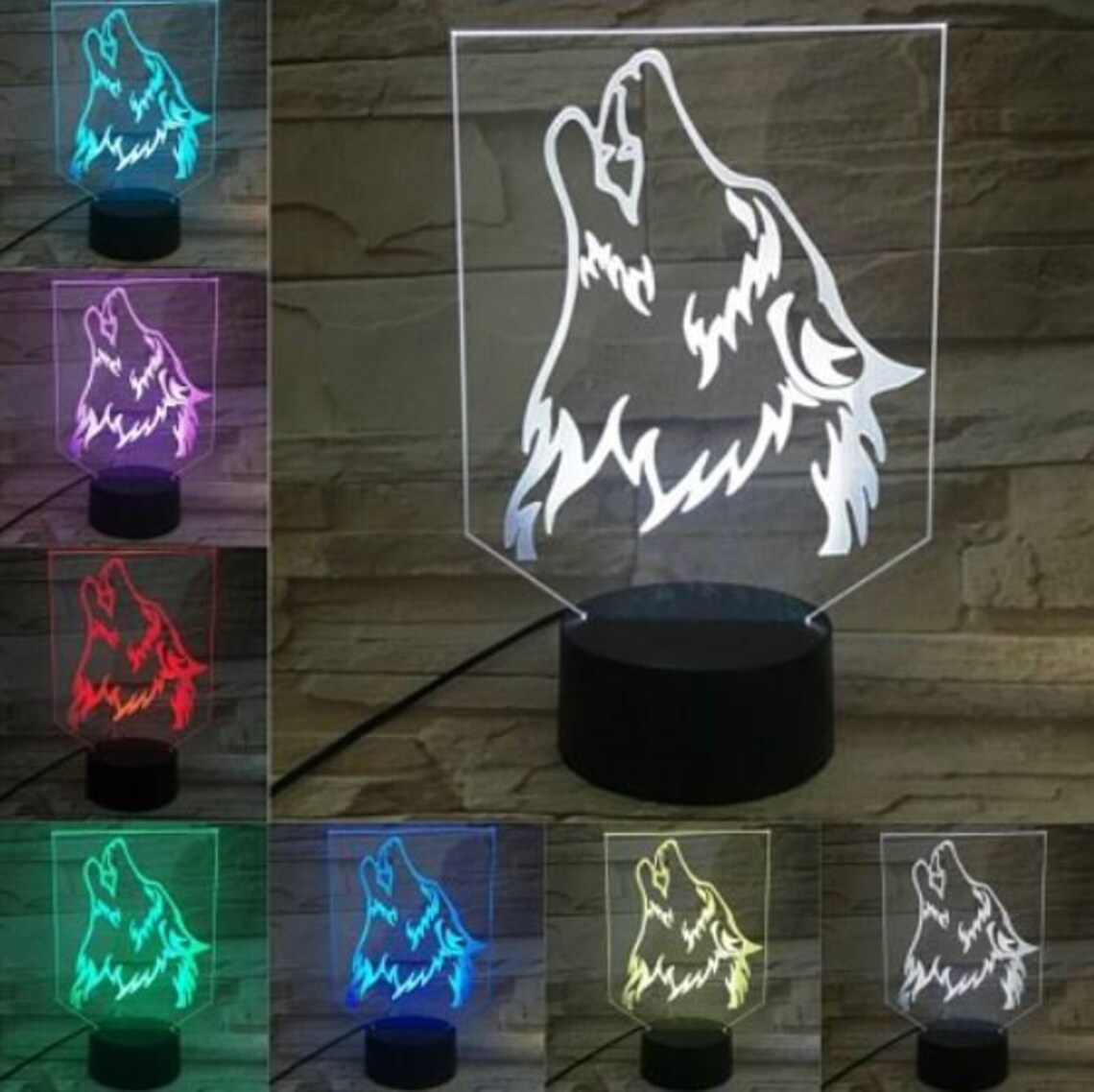 Wolf Led 3D Animal Night Light Wolf Decor Animal Decor Etsy
