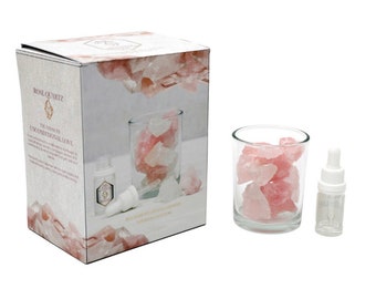 Rose quartz gemstone aroma diffuser & oil Set.