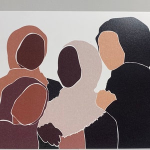 Muslim women greeting card
