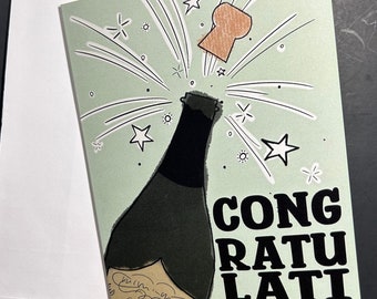 Champagne Congratulations greeting card 5X7
