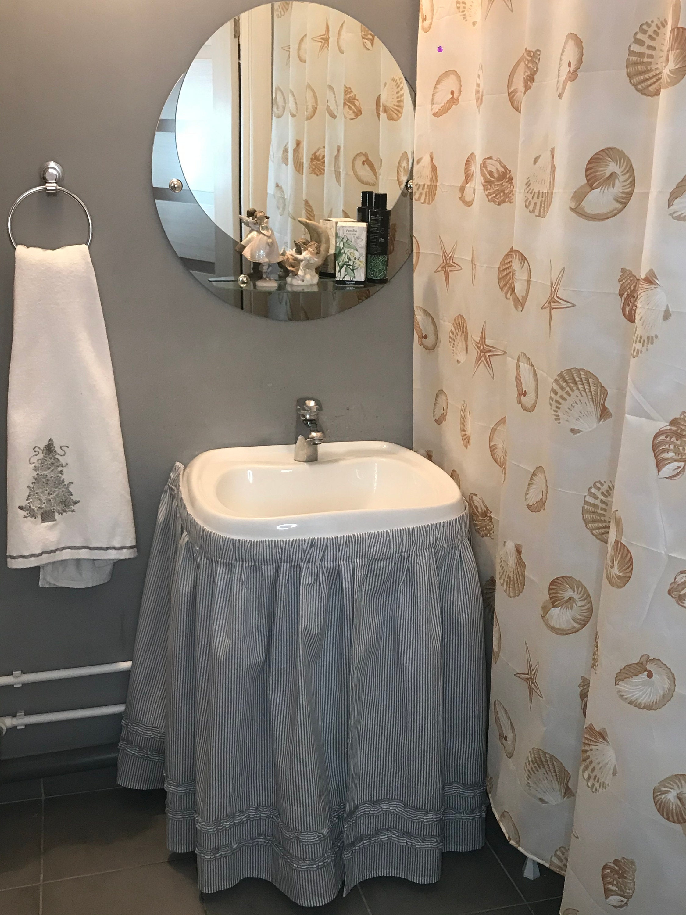 Sink skirt Custom curtains Bathroom skirt Country sink Cozy Etsy