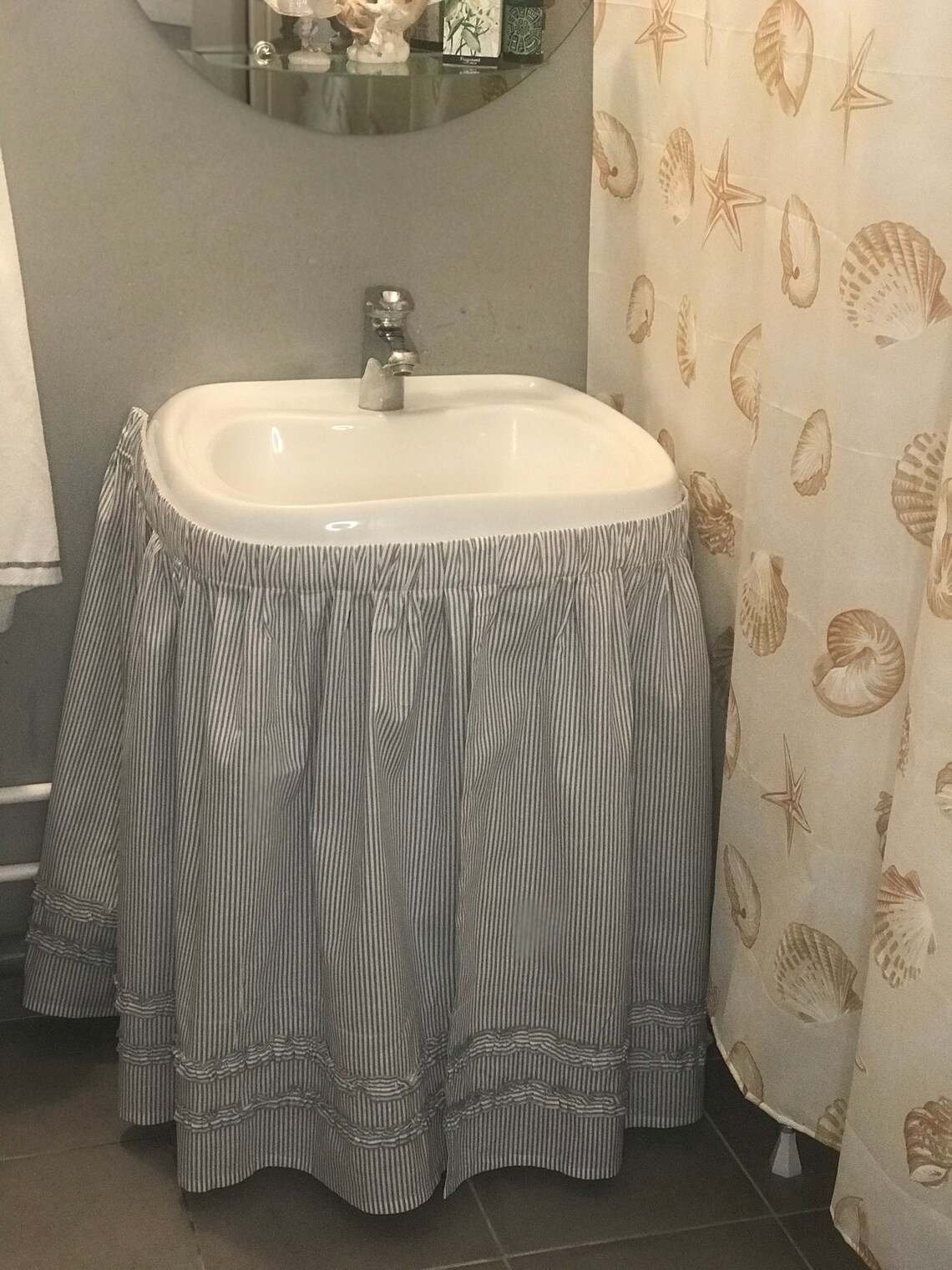 Sink skirt Custom curtains Bathroom skirt Country sink Cozy Etsy