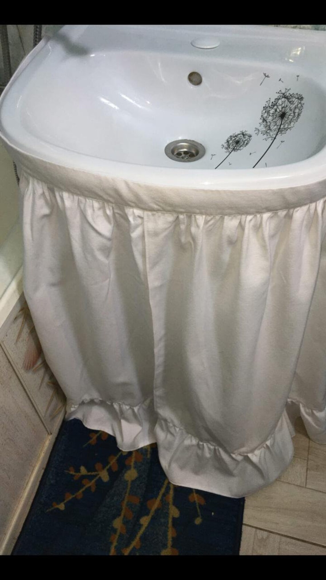 Sink skirt Custom curtains Bathroom skirt Country sink Cozy Etsy