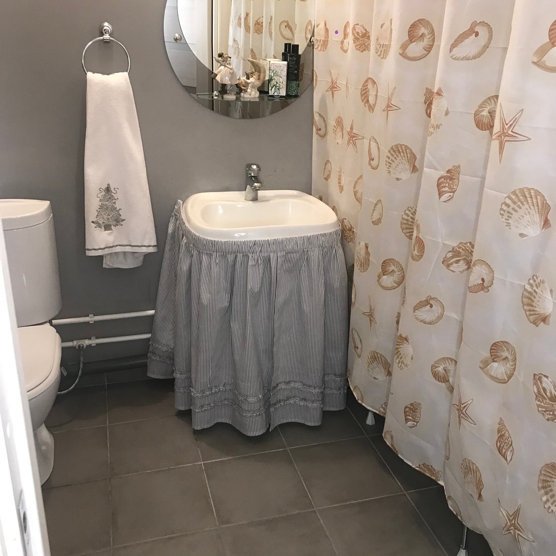 Sink skirt Custom curtains Bathroom skirt Country sink Cozy Etsy