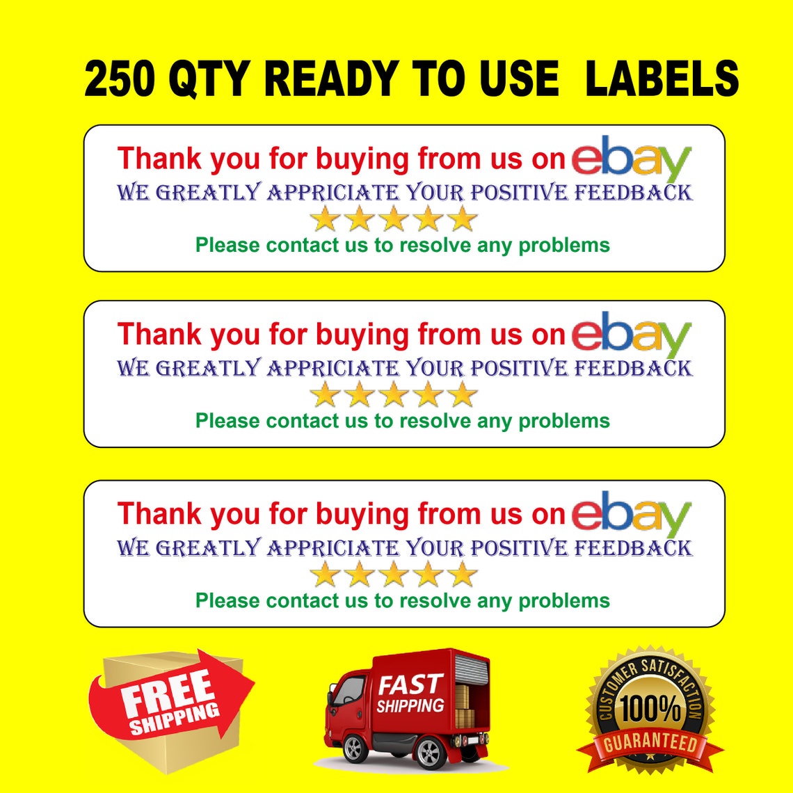 Ebay Review Stickers Thank You for Buying seller Etsy