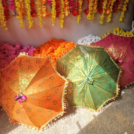 Colourful Decorative Umbrella Parasol For Wedding Mehndi Decoration Props