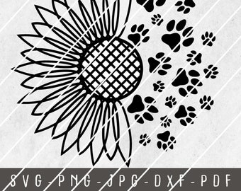 Download Paw Sunflower Svg Etsy