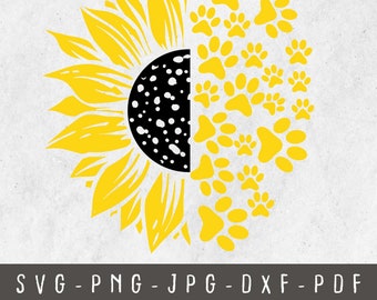 Download Sunflower Paw Print Etsy