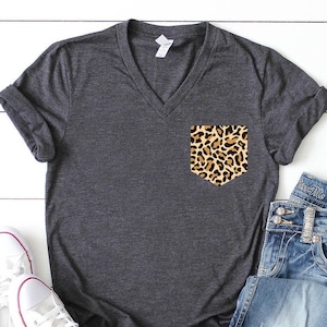 Leopard Print Pocket Lover Cheetah Shirt, Women&#39;s Pocket Shirt, Leopard Print Shirt, Mothers Day Gift Shirt, Gift For Women