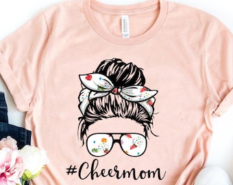 Camiseta Cheer Mom, Cheer Mom Life, Camiseta Mom, Camiseta Cheer Mom, Camisetas Cheer, Camiseta esportiva para mamãe, Camisetas legais para mamãe