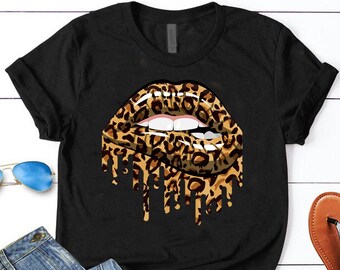 Lips Leopard Shirt, Lips Kiss Shirt, Leopard Lips Kiss Shirt, Valentines day Shirt, Cheetah Print Shirt, Cheetah Print Lips Tee,Leopard Lips