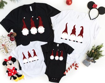 Christmas Gnomes Shirt, Merry Christmas Gnomes Shirt, Buffalo Plaid Gnome, Christmas Pajama, Christmas Family Matching Shirt