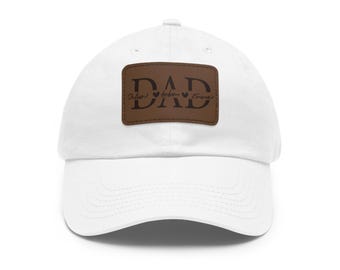 Custom Kids Name Dad Hat, Personalized Dad Gift, Leather Patch Hat, Dad and Kids, Dad Hat, Fathers Day Hat, Grandpa Hat Gift