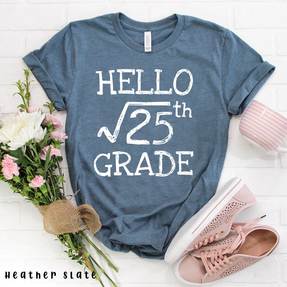 5th Grade Square Root of 25 math Teacher Shirt, 5th Grade Shirt, Fifth Grade Shirt, Hello 5th Grade, First Day of School, Back to School tee