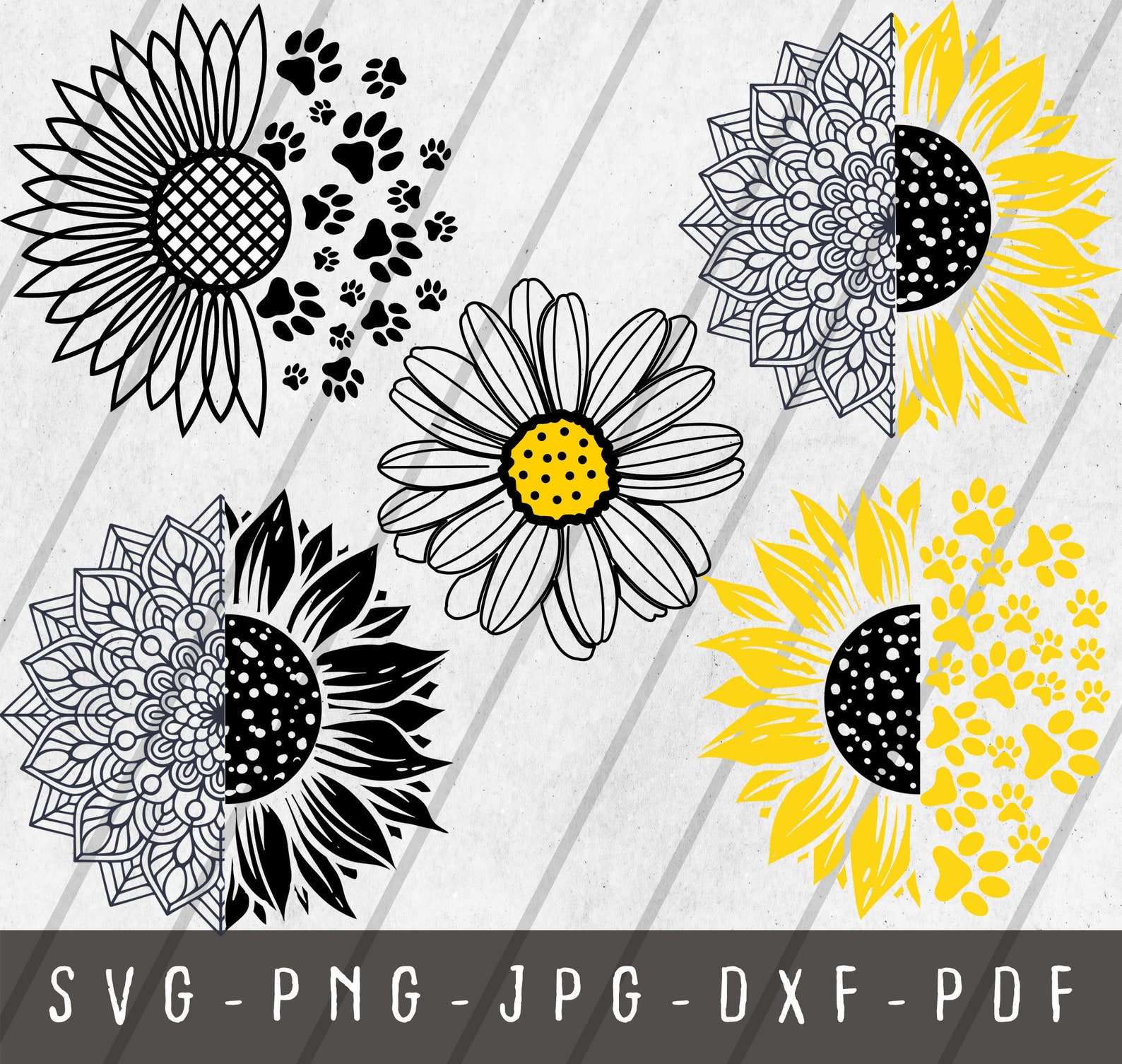 Free Free 145 Sunflower Paw Print Svg Free SVG PNG EPS DXF File