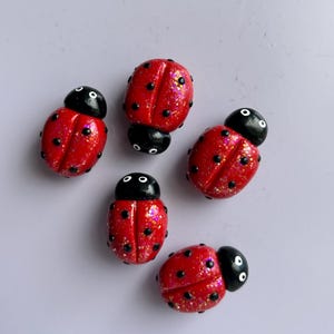 Lady Bug Magnets | Bug Magnets | Clay Magnets | Magnets | Fridge Magnets | Cute Magnets | Home Decor