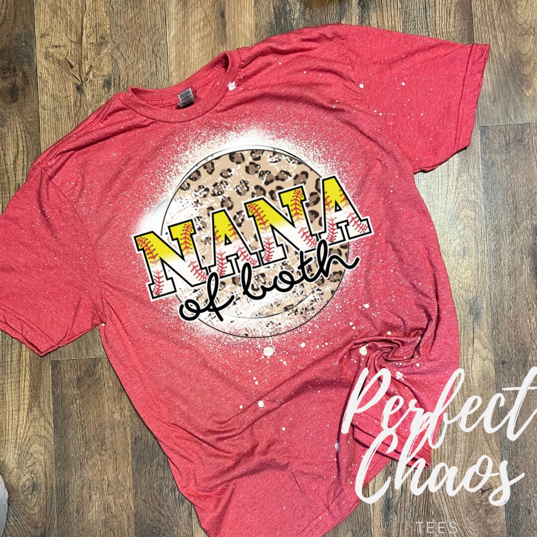 Softball and Baseball Nana Tshirt / Bleached Grandma Shirt / Baseball